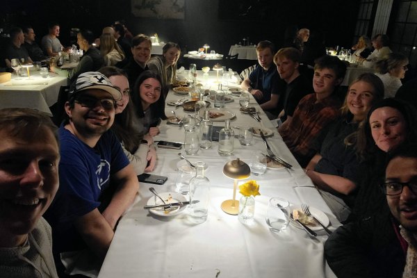 Celebrating a year of hard work at the 2025 lab dinner.